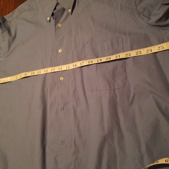 Izod Mens Size XXL Dress Shirt Blue Button Down Silky Poplin Long Sleeve - Picture 10 of 10